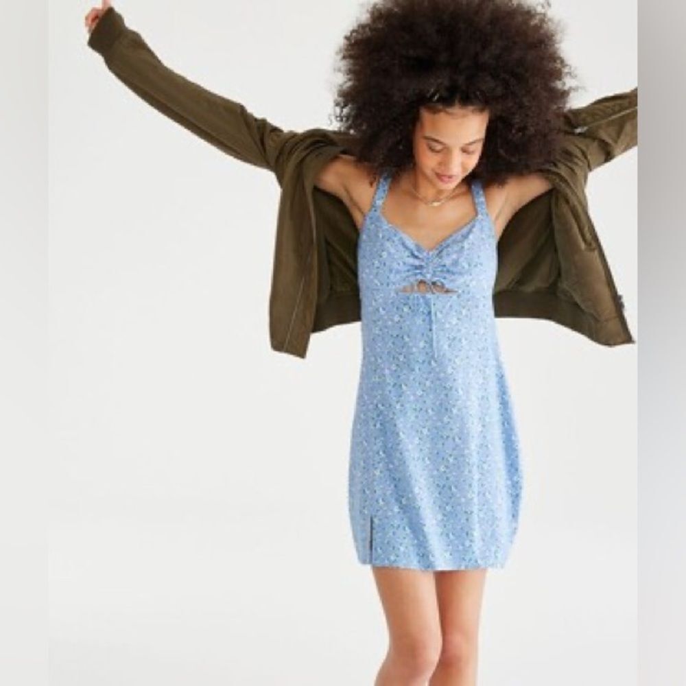 Aeropostale Floral Sweetheart Cinched Sheath Dress size L